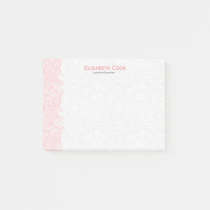 Roze en witte Paisley Kant Post-it® Notes