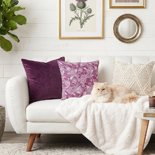 Roze en witte paisley kussen