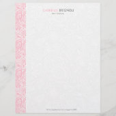 Roze en witte  Paisley Pattern Briefhoofd (Voorkant)