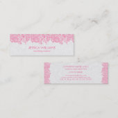 Roze en witte  Paisley Wedding Planner Mini Visitekaartje (Voorkant / Achterkant)