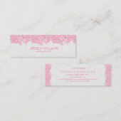Roze en witte  Paisley Wedding Planner Mini Visitekaartje (Voorkant / Achterkant)