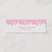 Roze en witte  Paisley Wedding Planner Mini Visitekaartje (Voorkant)