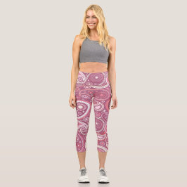 Roze en Witte Paisley Yoga Broek