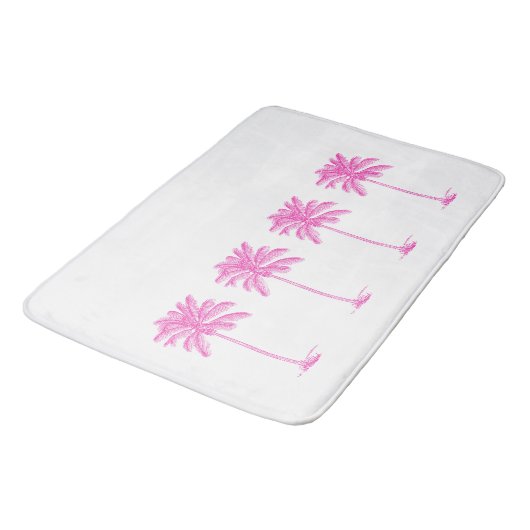 Roze en witte palmboom badmat (Gekanteld)