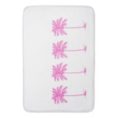 Roze en witte palmboom badmat (Voorkant Verticaal)