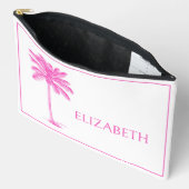 Roze en witte palmboom gepersonaliseerd etui (Open)