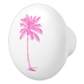 Roze en witte palmboom keramische knop (Rechts)