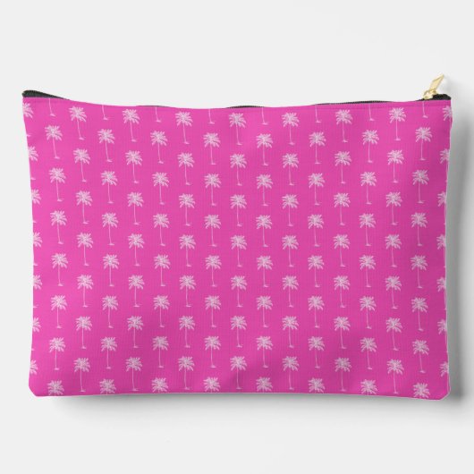 Roze en Witte Palmboom Monogram Etui (Achterkant)