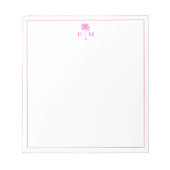 Roze en Witte Palmboom Monogram Notitieblok (Voorkant)