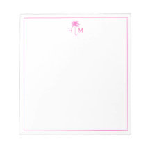 Roze en Witte Palmboom Monogram