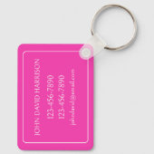 Roze en Witte Palmboom Monogram Sleutelhanger (Achterkant)