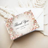 Roze en Witte Parels Bruidsdouche Dankkaart Bedankkaart