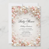 Roze en witte parels met diamanten Baby shower Kaart (Voorkant)