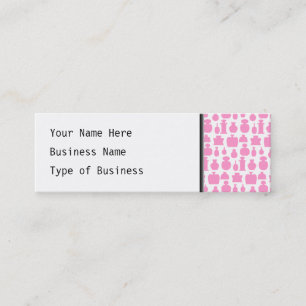 Roze en witte parfumflespatroon. mini visitekaartje