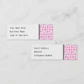 Roze en witte parfumflespatroon. mini visitekaartje (Voorkant / Achterkant)