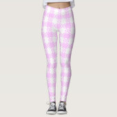 Roze en witte pastel Gingham Xs Leggings (Voorkant)