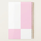 Roze en Witte Pastel Kleurblok Persoonlijk Planner (Achterkant)