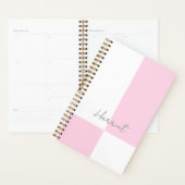 Roze en Witte Pastel Kleurblok Persoonlijk Planner (Display)