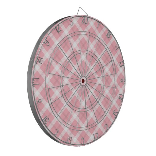 Roze en witte patronen dartbord (Voorkant Links)