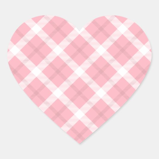 Roze en witte patronen hart sticker (Voorkant)