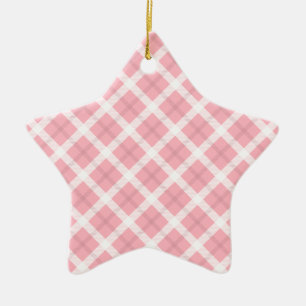 Roze en witte patronen keramisch ornament