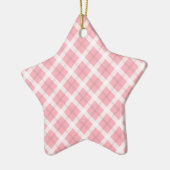Roze en witte patronen keramisch ornament (Links)