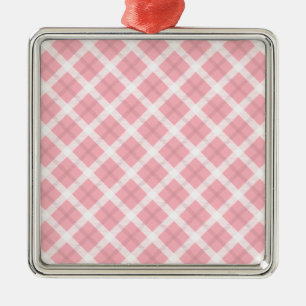 Roze en witte patronen metalen ornament