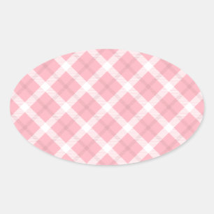 Roze en witte patronen ovale sticker