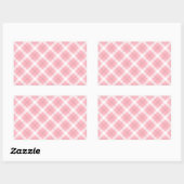 Roze en witte patronen rechthoekige sticker (Vel)