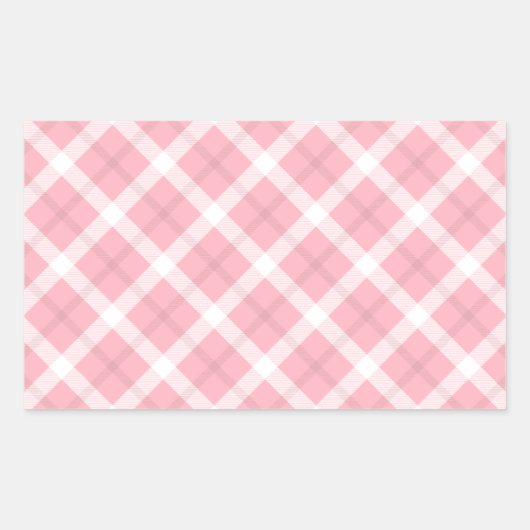 Roze en witte patronen rechthoekige sticker (Voorkant)