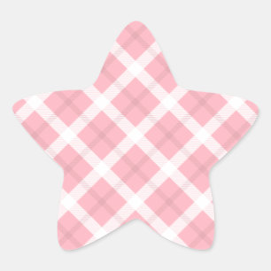 Roze en witte patronen ster sticker
