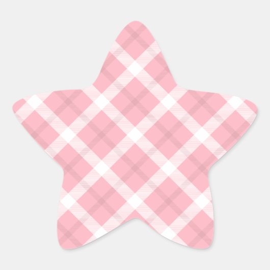 Roze en witte patronen ster sticker (Voorkant)
