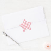 Roze en witte patronen ster sticker (Envelop)