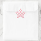 Roze en witte patronen ster sticker (Tas)