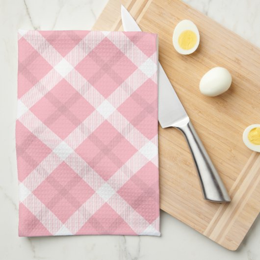 Roze en witte patronen theedoek (Quarter Fold)