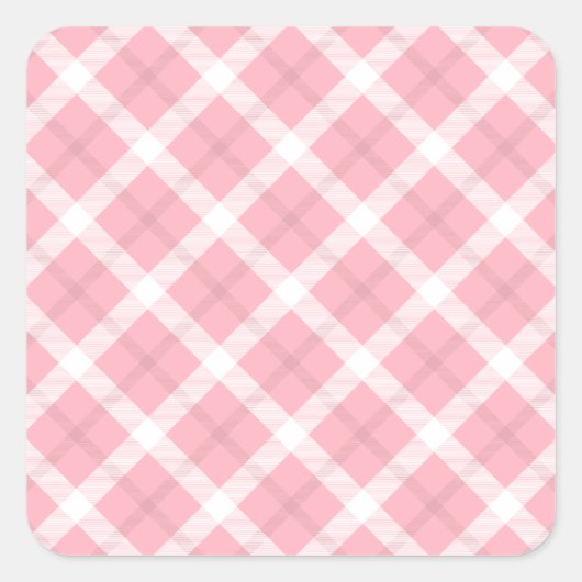 Roze en witte patronen vierkante sticker (Voorkant)