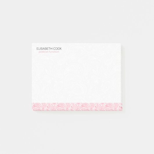 Roze en witte patroonpatronen post-it® notes (Voorkant)