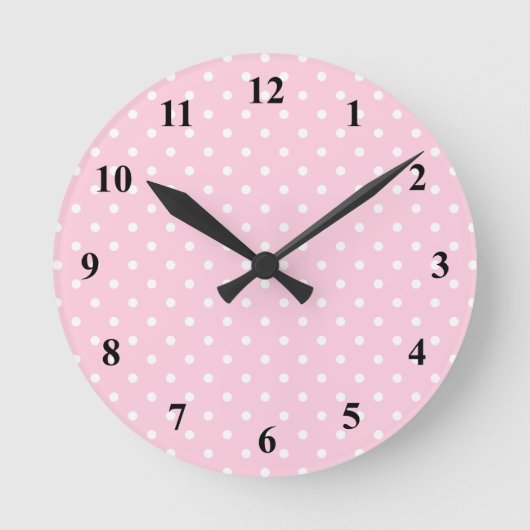 Roze en witte pedowmuur |  ronde klok (Voorkant)