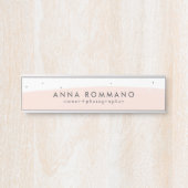 Roze en witte penseelstreken deurbordje (Voorkant)