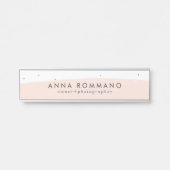 Roze en witte penseelstreken deurbordje (Voorkant)