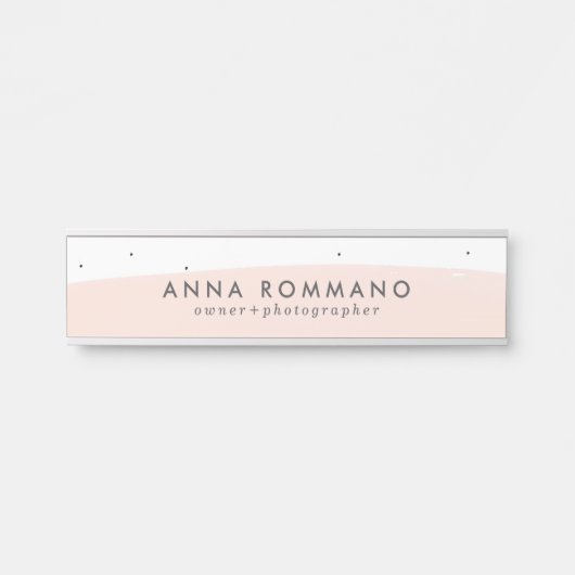 Roze en witte penseelstreken deurbordje (Voorkant)