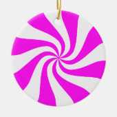 Roze en witte peppermint Snoep kerstversiering Keramisch Ornament (Voorkant)