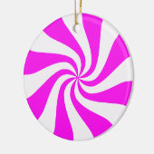 Roze en witte peppermint Snoep kerstversiering Keramisch Ornament (Links)