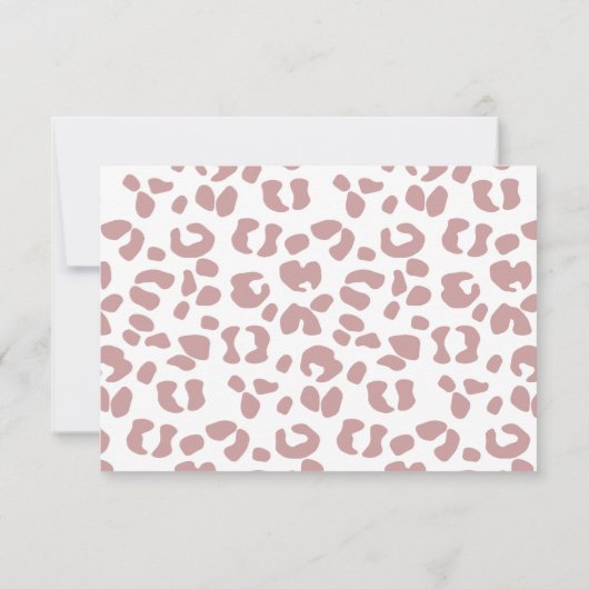 Roze en witte, persoonlijke luipaard afdrukken bedankkaart (Achterkant)