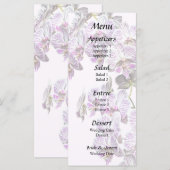 Roze en witte phalaenopsis orchideeën menu (Voorkant / Achterkant)