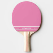 Roze en Witte Ping Pong Paddle met Naam Tafeltennisbatje (Achterkant)