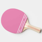 Roze en Witte Ping Pong Paddle met Naam Tafeltennisbatje (Zijkant)