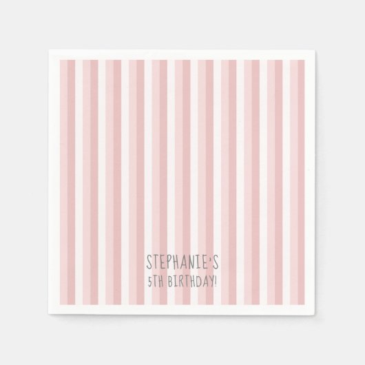 Roze en witte pinstripes servetten (Voorkant)