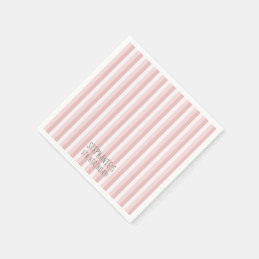 Roze en witte pinstripes servetten (Hoek)