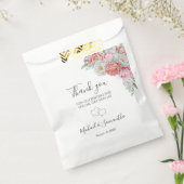 Roze en witte pioen bruiloft bedankzakje (Gezegeld)